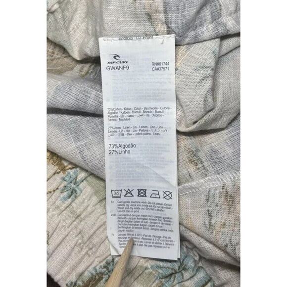 Rip Curl Palm Tropical Linen Blend Beach Pullon Shorts Women's Size Large - Picture 6 of 16